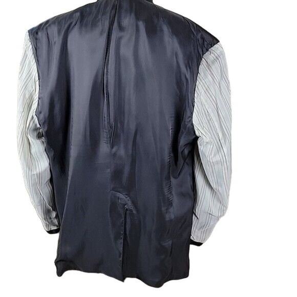 Lauren Ralph Lauren Pinstripe Wool Suit Jacket Blazer 48L Blue Navy Two Button - Picture 9 of 15